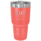 Personalized coral 30 oz vacuum insulated tumbler with 'I do Crew Date' design