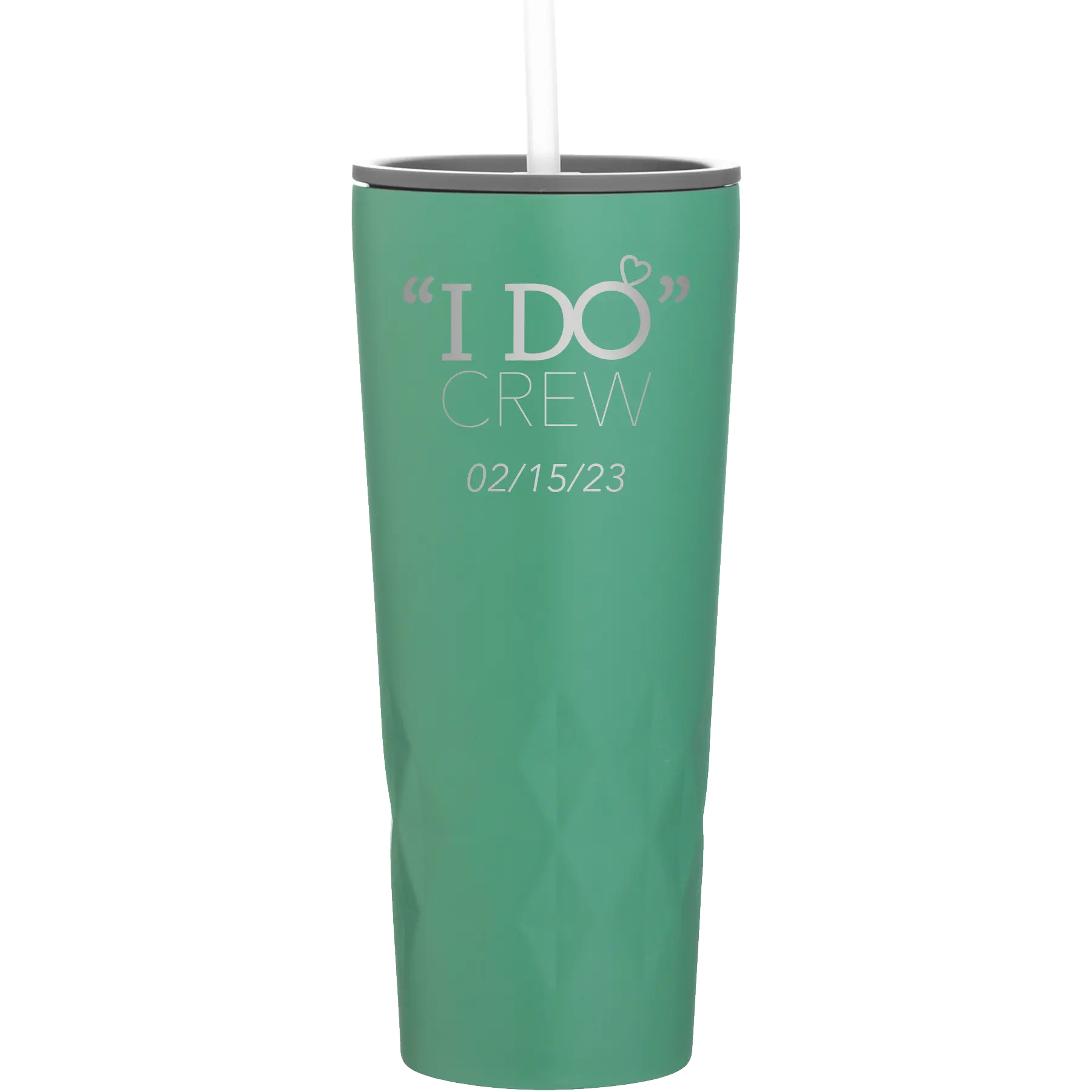 Personalized forage 20 oz vacuum insulated tumbler with 'I do Crew Date' design