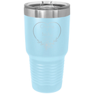 Personalized light blue 30 oz vacuum insulated tumbler with 'Name and Date2' design