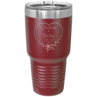 Personalized maroon 30 oz vacuum insulated tumbler with 'Name and Date2' design
