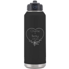 Personalized black 32 oz vacuum insulated water bottle with 'Name and Date2' design