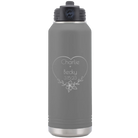 Personalized dark gray 32 oz vacuum insulated water bottle with 'Name and Date2' design