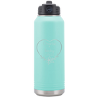 Personalized teal 32 oz vacuum insulated water bottle with 'Name and Date2' design