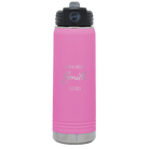 Personalized light purple 20 oz vacuum insulated water bottle with 'Name Name Last Name est' design