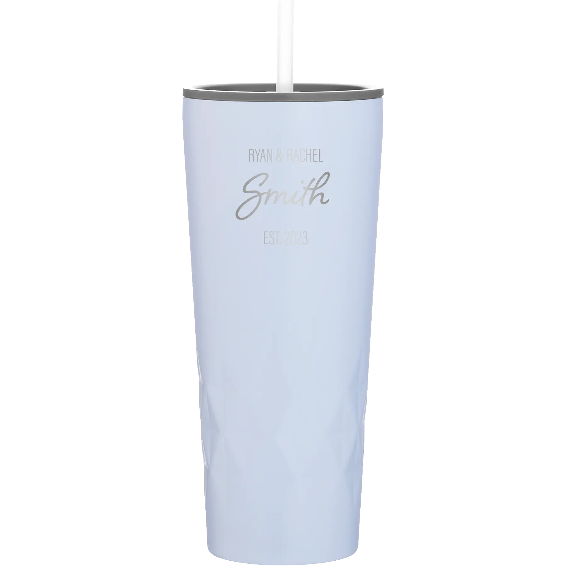 Personalized landfall 20 oz vacuum insulated tumbler with 'Name Name Last Name est' design
