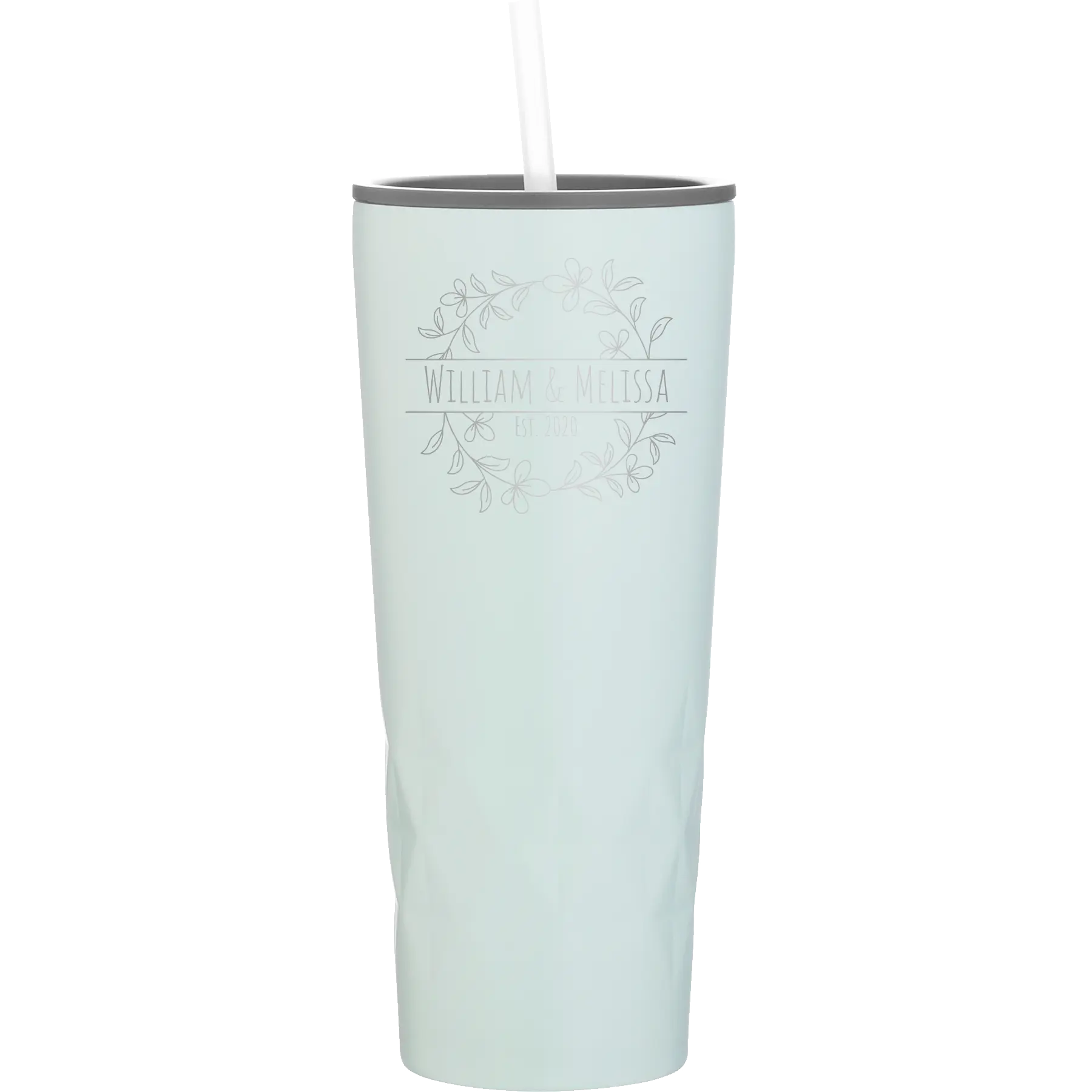 Personalized meadow 20 oz vacuum insulated tumbler with 'Names and est' design