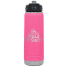 Laser etched pink 20 oz vacuum insulated water bottle with 'The Tiny Humans Stole My Sanity' design