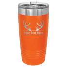Personalized orange 20 oz vacuum insulated tumbler with 'Antler2' design