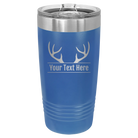 Personalized royal blue 20 oz vacuum insulated tumbler with 'Antler2' design