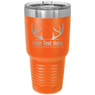 Personalized orange 30 oz vacuum insulated tumbler with 'Antler2' design