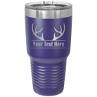Personalized purple 30 oz vacuum insulated tumbler with 'Antler2' design