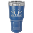 Personalized royal blue 30 oz vacuum insulated tumbler with 'Antler2' design