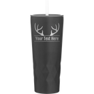 Personalized black 20 oz vacuum insulated tumbler with 'Antler2' design