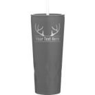 Personalized slate 20 oz vacuum insulated tumbler with 'Antler2' design