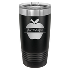 Personalized black 20 oz vacuum insulated tumbler with 'Apple' design