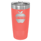 Personalized coral 20 oz vacuum insulated tumbler with 'Apple' design