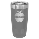 Personalized dark gray 20 oz vacuum insulated tumbler with 'Apple' design