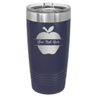 Personalized navy 20 oz vacuum insulated tumbler with 'Apple' design