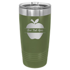 Personalized olive green 20 oz vacuum insulated tumbler with 'Apple' design