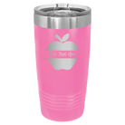 Personalized pink 20 oz vacuum insulated tumbler with 'Apple' design