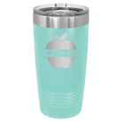 Personalized teal 20 oz vacuum insulated tumbler with 'Apple' design
