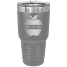 Personalized dark gray 30 oz vacuum insulated tumbler with 'Apple' design