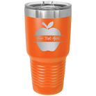Personalized orange 30 oz vacuum insulated tumbler with 'Apple' design