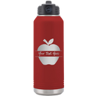 Personalized maroon 32 oz vacuum insulated water bottle with 'Apple' design