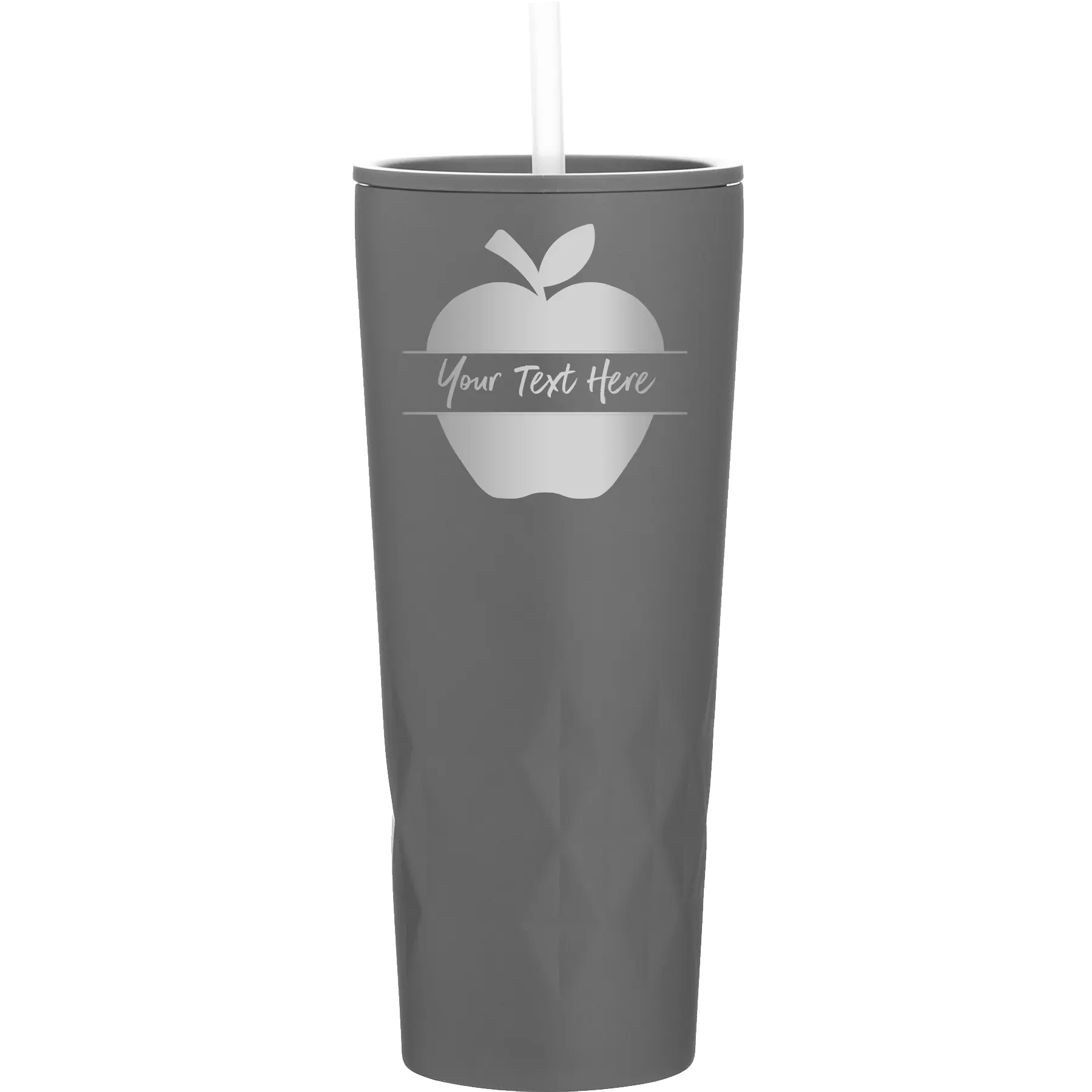 Personalized slate 20 oz vacuum insulated tumbler with 'Apple' design