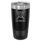 Personalized black 20 oz vacuum insulated tumbler with 'Baseball and Glove' design