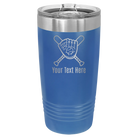 Personalized royal blue 20 oz vacuum insulated tumbler with 'Baseball and Glove' design