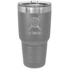 Personalized dark gray 30 oz vacuum insulated tumbler with 'Baseball and Glove' design