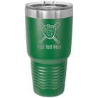 Personalized green 30 oz vacuum insulated tumbler with 'Baseball and Glove' design