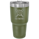 Personalized olive green 30 oz vacuum insulated tumbler with 'Baseball and Glove' design