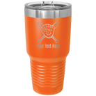 Personalized orange 30 oz vacuum insulated tumbler with 'Baseball and Glove' design