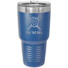 Personalized royal blue 30 oz vacuum insulated tumbler with 'Baseball and Glove' design