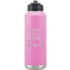 Personalized light purple 32 oz vacuum insulated water bottle with 'Baseball and Glove' design