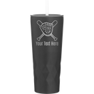 Personalized black 20 oz vacuum insulated tumbler with 'Baseball and Glove' design
