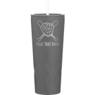 Personalized slate 20 oz vacuum insulated tumbler with 'Baseball and Glove' design