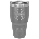 Personalized dark gray 30 oz vacuum insulated tumbler with 'Baseball' design