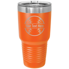 Personalized orange 30 oz vacuum insulated tumbler with 'Baseball' design