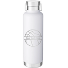 Personalized white 24 oz vacuum insulated water bottle with 'Basketball' design