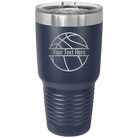Personalized navy 30 oz vacuum insulated tumbler with 'Basketball' design
