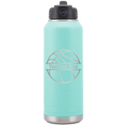 Personalized teal 32 oz vacuum insulated water bottle with 'Basketball' design
