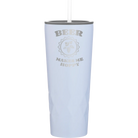 Laser etched landfall 20 oz vacuum insulated tumbler with 'Beer Makes Me Hoppy' design
