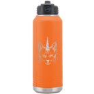 Laser etched orange 32 oz vacuum insulated water bottle with 'Caticorn' design