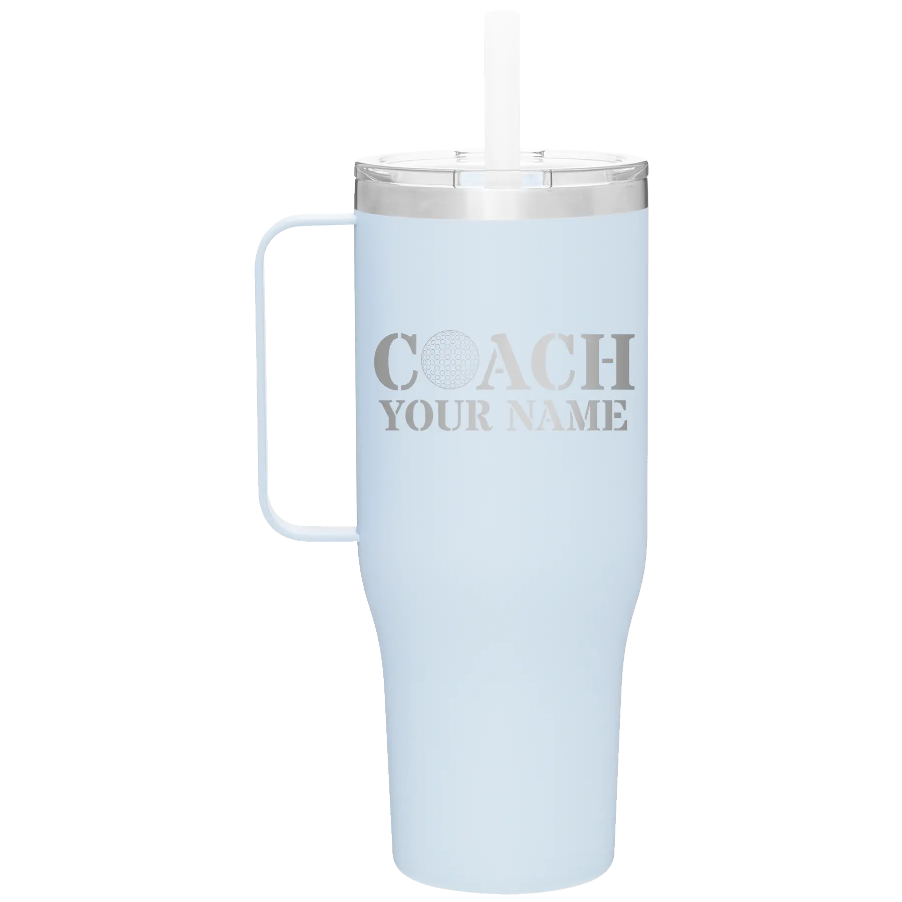 Personalized landfall 40 oz vacuum insulated tumbler mug with 'Coach Golf' design