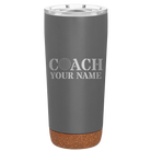 Personalized storm gray 20 oz vacuum insulated tumbler with 'Coach Golf' design