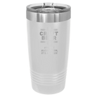 Laser etched white 20 oz vacuum insulated tumbler with 'Craft Beer' design