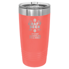 Laser etched coral 20 oz vacuum insulated water bottle with 'Craft Beer' design